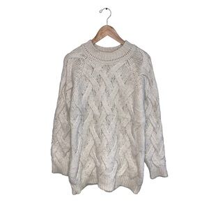 Cocogio Sweater Size Medium‎ Oversized Fit Off-white Textured Knit Wool Vintage